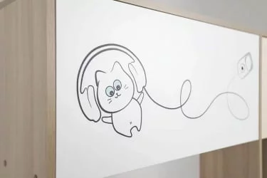 Стол компьютерный Котофей Ясень шимо светлый Вайс Белый