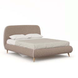 Мягкая кровать Холли ЛД 600.560.000 Темно-коричневый Молочный