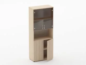 Шкаф высокий со стеклом и нишей Glassy 6.19.141 Бук светлый