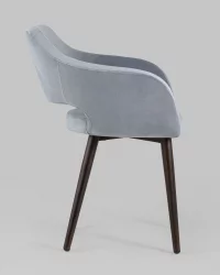 Стул с подлокотниками Саймон велюр Серый