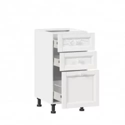 Тумба кухонная 400 с 3 ящиками ЛЮКС (4) Джулия ЛД 284.880.000.036 Белый
