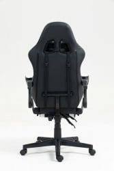 Кресло спортивное TopChairs Prophet с оттоманкой черно-белый