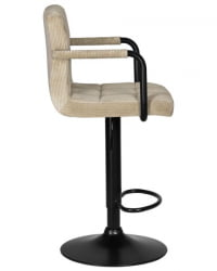 Стул барный DOBRIN KRUGER ARM BLACK (бежевый вельвет (LAR-E2041-04)) 2 шт