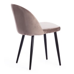 Стул MELODY (mod. 4997) металл/вельвет, 52х49х78см, серо-бежевый/черные ножки