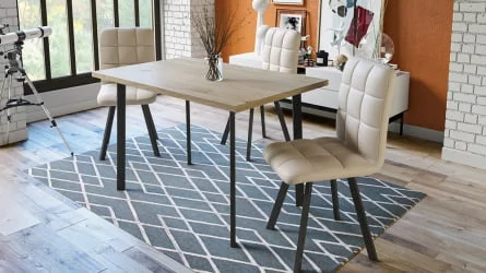 Стол обеденный Невада (паук) Дуб Эврика/Черный матовый