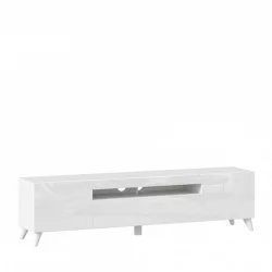 Тумба под ТВ Бруклин 1800 с опорами Белый глянец