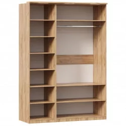 Шкаф трехстворчатый с декоративными накладками Фиджи 002 Дуб Золотой Антрацит