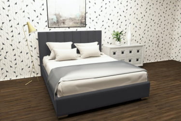 Кровать 90 на 200 Терра с подъемным механизмом Цвет фасада: Светло серый; Материал фасада: Металл/Велюр; Спальное место: 900х2000 мм