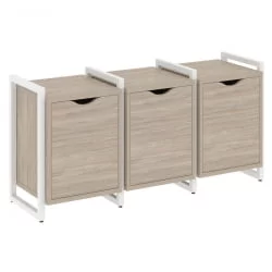 Тумба на регулируемых опорах наборная. Вариант №5 LOFT VR.L-TN-5.O Металл белый Дуб Аттик