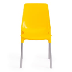Стул GENIUS (mod 75) металл/пластик, 46x56x84cм, желтый/ножки хром