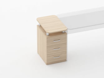 Тумба приставная на 3 ящика с проставками Glassy 3.10.16 Орех