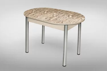 Овальный стол Овальный фп Св кирпичики С003 ЛДСП дуб выбеленный