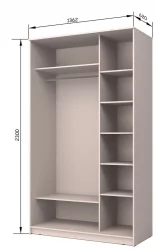 Шкаф-купе белый Хит-23-14-77 Орхидея Белая шагрень