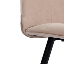 Стул обеденный Bari разборный, ткань велюр, 44х60х91, молочный/черный, (Porsche 2)