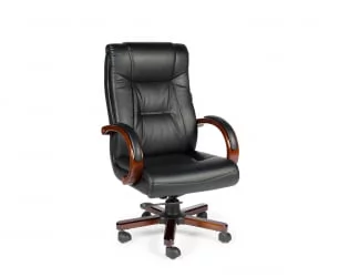 Кресло офисное Консул кожа Черный