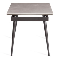 Раздвижной стол Lord Grey/Лорд Грей столешница керамика (матовая) /опоры металл, светло-серый/черный, (120+30+30)x80x75 см