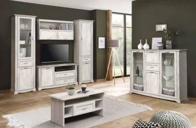 Шкаф-пенал Сохо 32.04-01 Бетон пайн белый