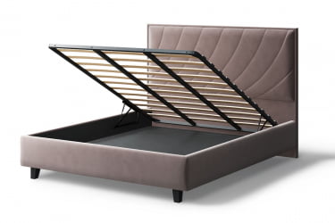 Кровать СОФИЯ 2000*1200мм (на опорах), велюр Бренди лайт 05 (кофе), (б/основания, б/матраса)