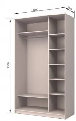 Шкаф купе 2-ух дверный Хит-23-12-55 Аруба Венге