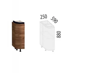 Напольный шкаф торцевой (лев) Дакота 103.65