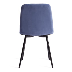 Металлический стул CHILLY MAX Велюр/металл , 45 х 54 х 90 см , серо-голубой/черный