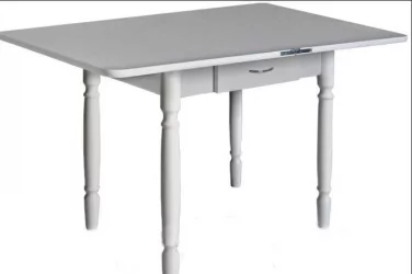 Стол обеденный Ломберный с ящ 1 кат 415 4131 Ноги белые ЛДСП белый