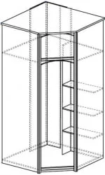 Угловой гардеробный шкаф Лира 50 Дуб нортон светлый