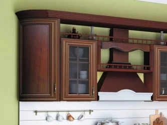 Шкаф кухонный 400 со стеклом Кантри ЛД 235.225.000 Ноче Таволато