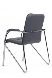 Стул Самба с пластиковыми подлокотниками SMB-03H Хром гальв. Серый