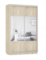Шкаф-купе двухдверный Экспресс Дуо Комби 1400х2200х Дуб сонома / 1400х2200h