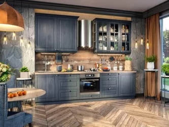 Кухонный гарнитур 3000 Мокка №01 Черный Дуб фактурный антрацит