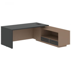 Стол руководителя правый VELION VCT 2119 R Яшма черный Кобра