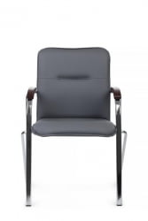 Стул Самба с деревянными подлокотниками СМБ-02Х Хром гальв. Серый / SMB-02H