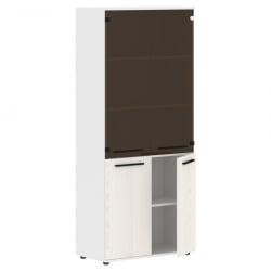 Шкаф комбинированный EDIS EHCS 85.2 Ясень Траун Черный Белый