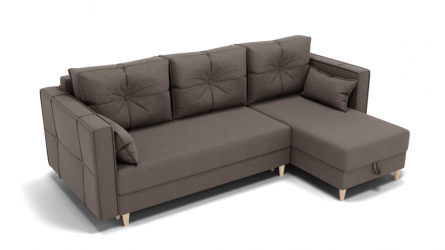 Диван Консул-2 НПБ угол левый/правый (ЗР) Цвет фасада: Серо коричневый; Тип: Левый/правый; Материал фасада: Металл/Велюр