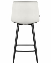 Стул полубарный DOBRIN OLIVIA (черные матовые ножки, светло-серый велюр (108-52))