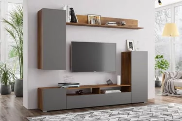 Шкаф многоцелевого назначения Прага-3 Таксония Диамант серый