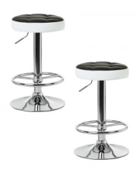 Табурет барный ДОБРИН БРУНО (черно-белый) 2 шт / DOBRIN BRUNO