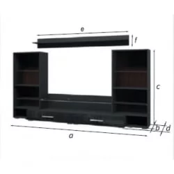 Гостиная Домино L2800 Черный глянец