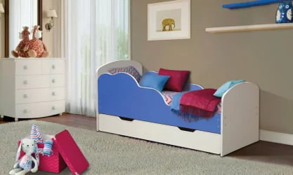 Кровать детская ОБЛАКА №2 700*1400 Белый/Желтый