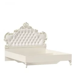 Кровать 1600 с мягким изголовьем без основания Маркиза ЛД 517.344.000.005 Алебастр Шампань
