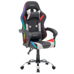 Кресло компьютерное CROMEX (КРОМЕКС) Quantum GM-155 RGB экокожа черное/красное/серое