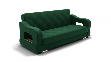 Диван Бруно-2 (ЗР) Цвет фасада: Зеленый; Тип: Прямой; Материал фасада: Металл/Велюр