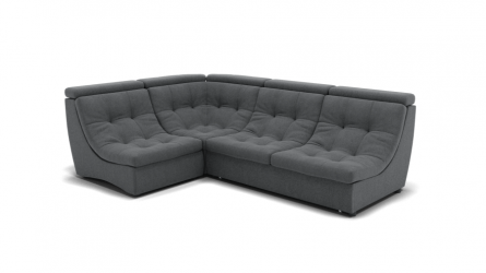 Диван Монако-3 (ЗР) Цвет фасада: Светло серый; Тип: Универсальный; Материал фасада: Металл/Велюр