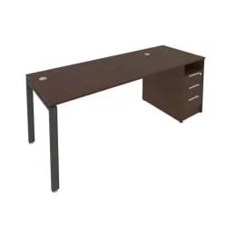 Рабочая станция с опорной тумбой Metal System Б.РС-СТП -1.4 Венге/Антрацит