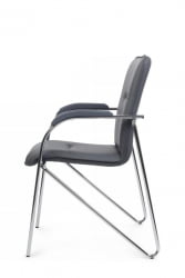 Стул Самба с пластиковыми подлокотниками SMB-03H Хром гальв. Серый