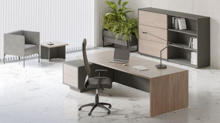 Стол письменный на опорной тумбе DALI DLI37210232 Орех Антрацит