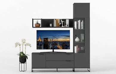 Полка навесная City средняя графит