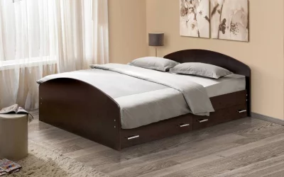 Кровать с ящиками на уголках №2 ЛДСП 1400*1900 Ясень Анкор светлый