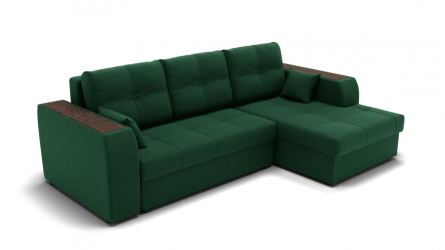 Диван Сенатор-3 НПБ угол левый/правый (ЗР) Цвет фасада: Зеленый; Тип: Левый/правый; Материал фасада: Металл/Велюр